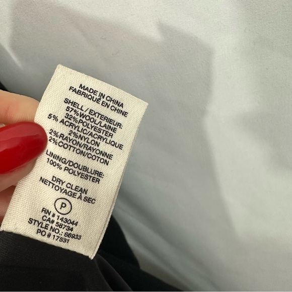 Avec Les Filles Wool Double Breasted Long Tailored Jacket in Black - Picture 11 of 11